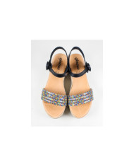 Ms. Ginova Multicolored Sandals with Embossed Strip