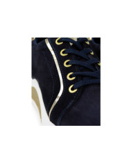 Blue Ginova Women's Slippers with Golden Details