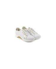 White Ginova Women Sneakers with Golden Details