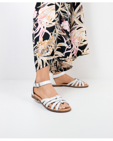 Sandals by Madame Ginova with Crossed Strips in Skin