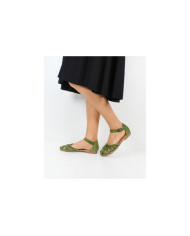 Sandalias Lady Ginova con Franjas de Cruz en Camurça