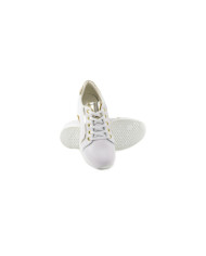 White Ginova Women Sneakers with Golden Details