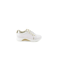 White Ginova Women Sneakers with Golden Details