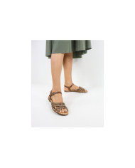 Lady Ginova Sandals with Cross Strips in Camurça