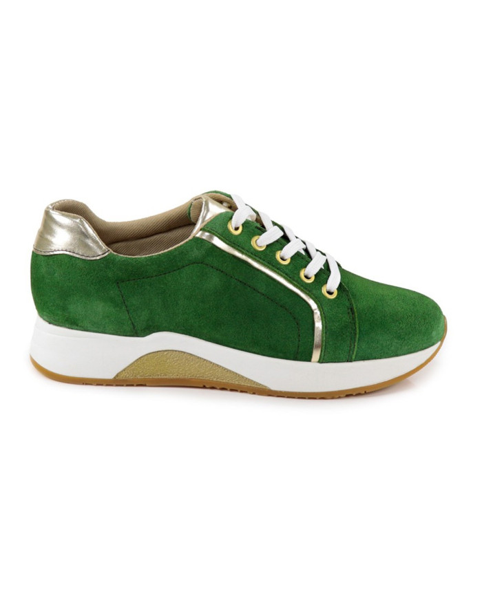 Green Ginova Women's Trainers with Golden Details