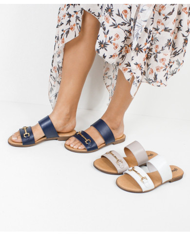 Ladies Slippers with Golden Aplique