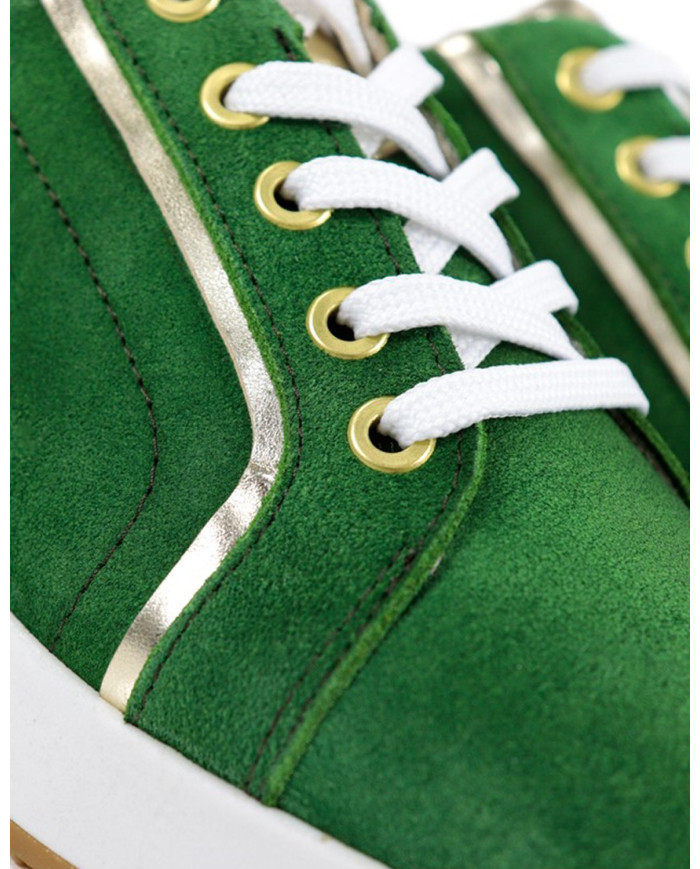 Green Ginova Women's Trainers with Golden Details