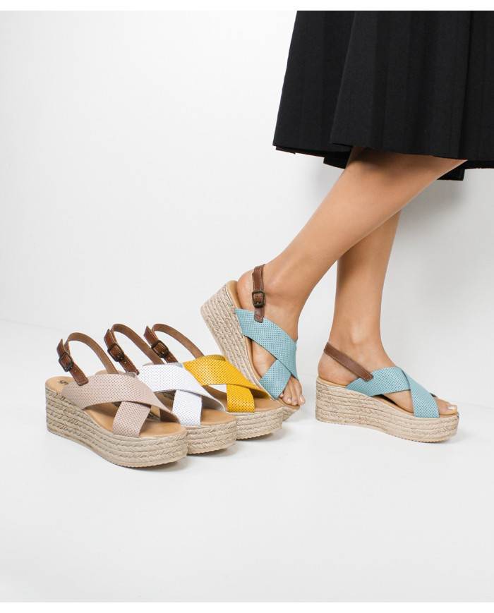 Sandals by Madame Ginova with Perforated Strips