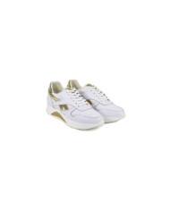 White and Gold Ginova Woman Sneakers with Details