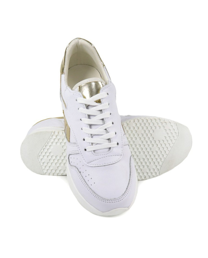 Mujeres Ginova White Trainers con detalles