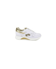 White and Gold Ginova Woman Sneakers with Details