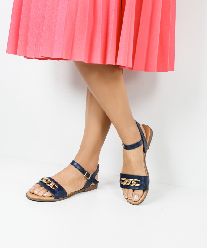 Sandálias com Corrente Dourada de Senhora Ginova
