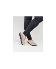 Sapatos Beges de Conforto Giconfort com Gáspea em Malha Tricotada