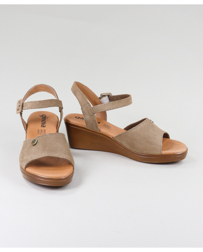 Dame Ginova Taupe Sandals with Adjustable Strip