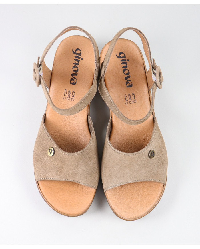 Dame Ginova Taupe Sandals with Adjustable Strip