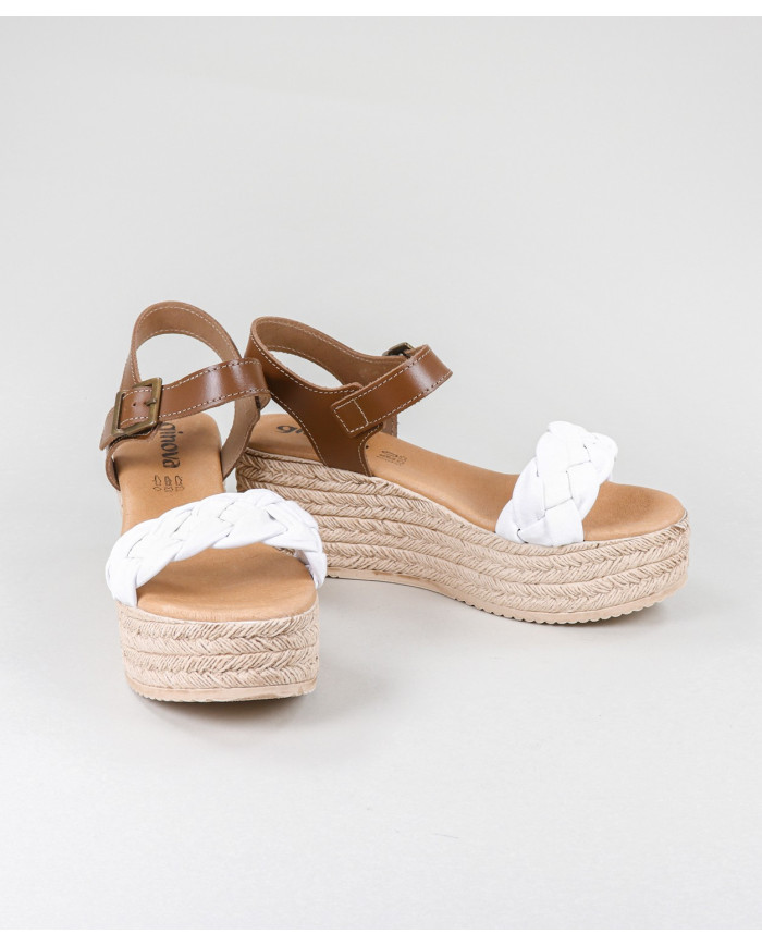 White Sandals of Cunha with Strip Entrançada Senhora Ginova