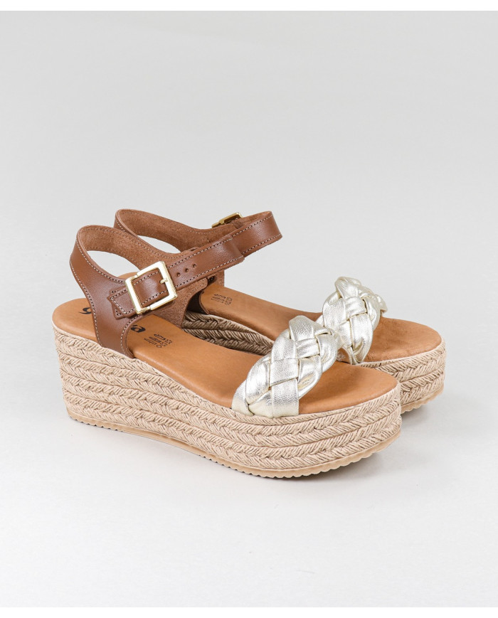 Platinum Cunha Sandals with Ingressed Strip Lady Ginova