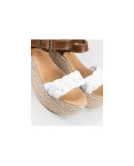 White Sandals of Cunha with Strip Entrançada Senhora Ginova