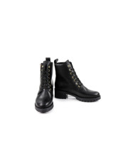 Women's Black Military Boots Ginova with Tachas