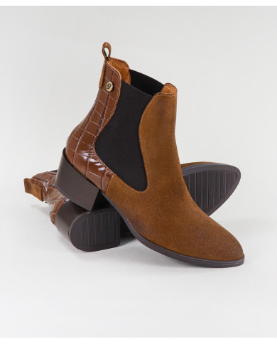 Boots of Lady Camel Ginova with Elastic in the Laterals
