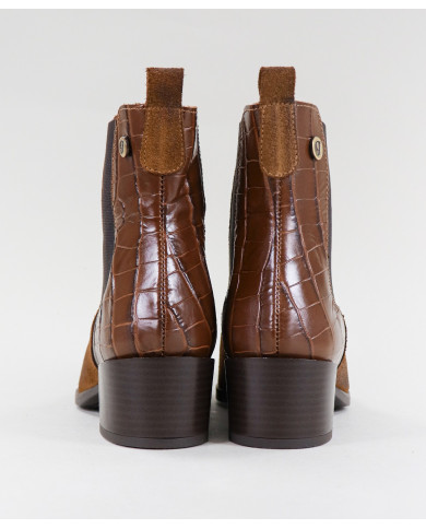 Botas de Senhora Camel Ginova com Elástico nas Laterais