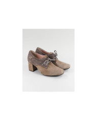 Botins Taupe de Senhora Ginova com Atacadores