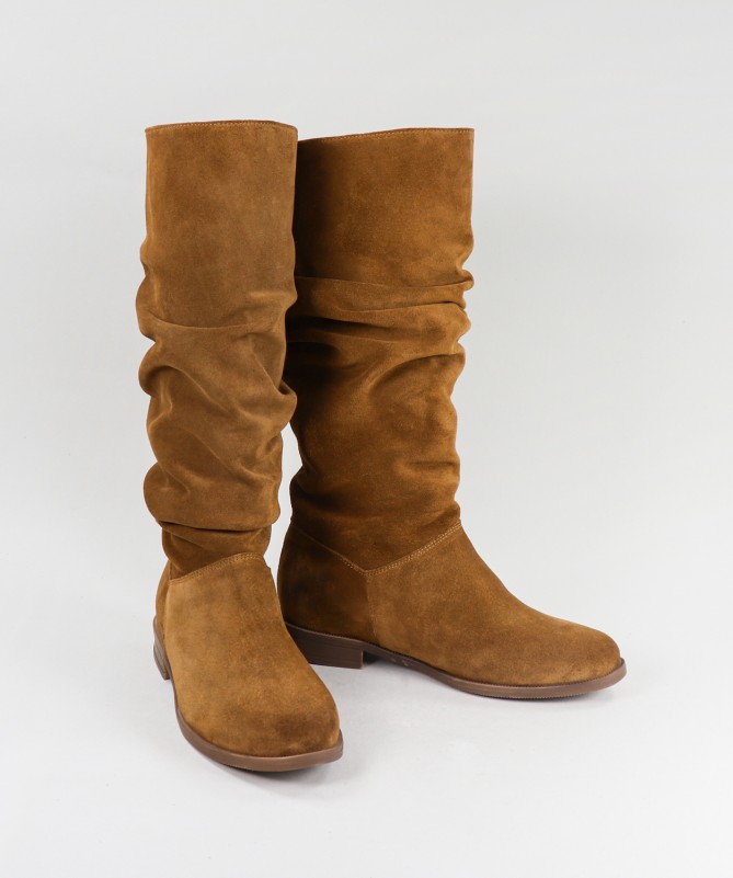 Botas Camel de Cano Alto Ginova Confortáveis