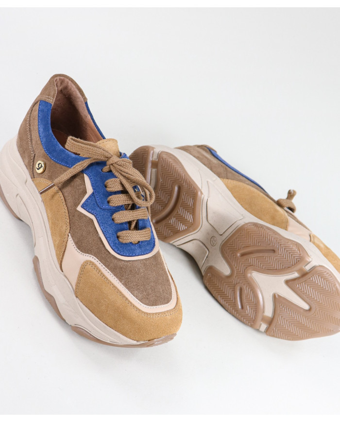 Lady Ginova Taupe Trainers with Standard