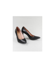 Stilettos Pretos de Senhora Ginova em Pele