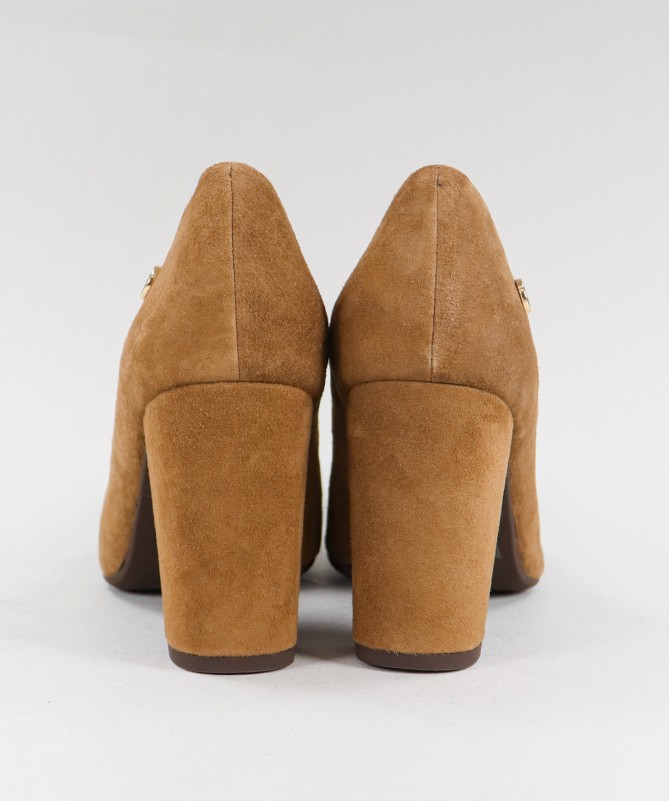 Sapatos Camel de Senhora Ginova com Tacão Quadrado