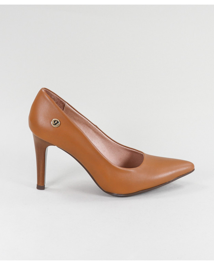 Stilettos Camel de Senhora Ginova in Pele