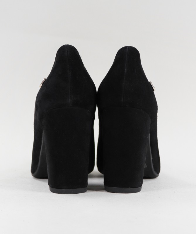 Sapatos Pretos de Senhora Ginova com Tacão Quadrado