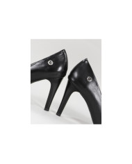 Stilettos Pretos de Senhora Ginova em Pele