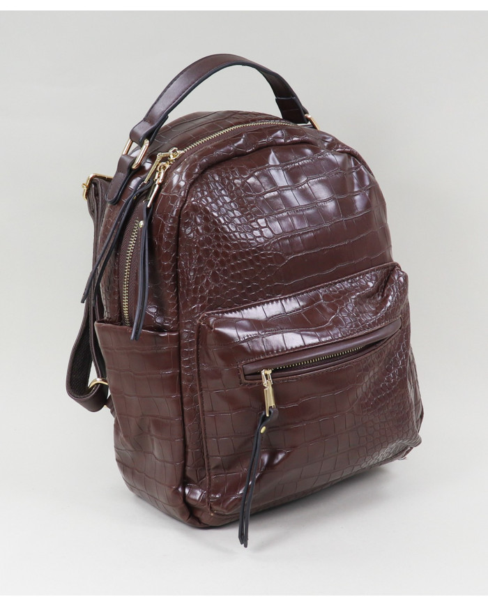 Mochila Castanha de Senhora com Textura