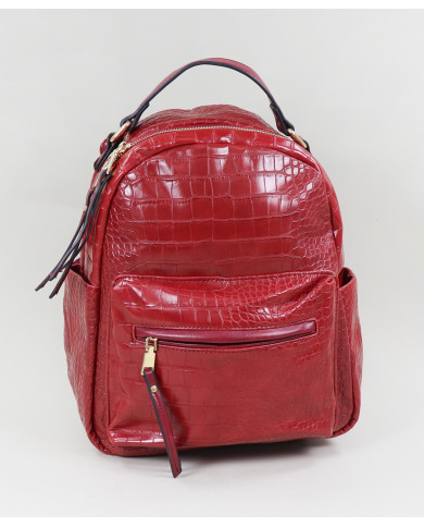 Mochila Vermelha de Senhora com Textura