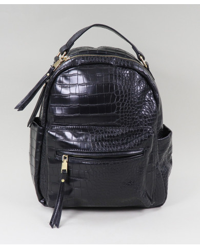Damas Mochila negra con textura