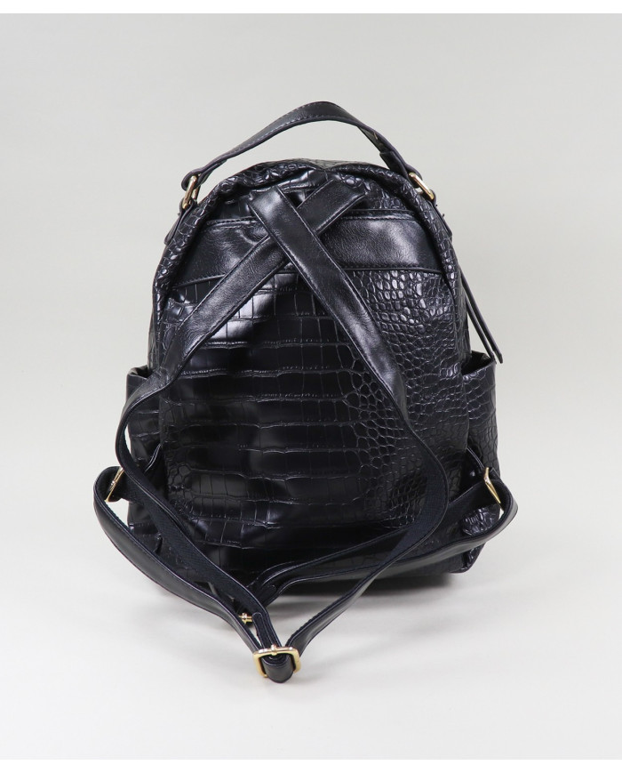 Damas Mochila negra con textura