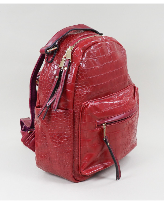 Mochila Vermelha de Senhora com Textura