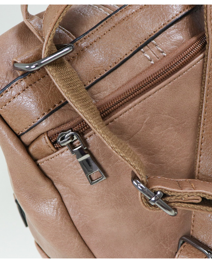 Mochila de damas en Taupe con Trace de apertura