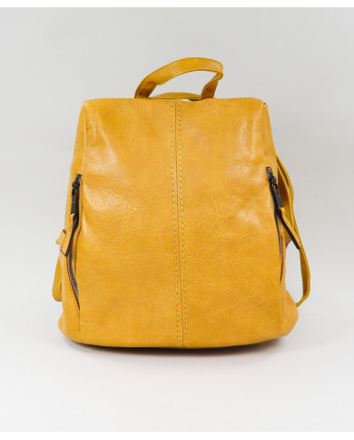 Ladies Backpack in Yellow With Opening Traseira