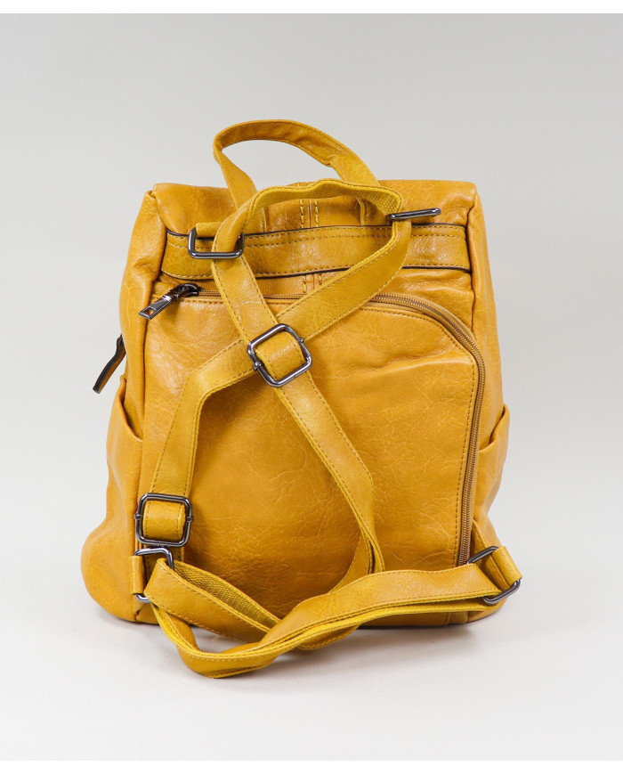 Damas Mochila en amarillo con apertura Traseira