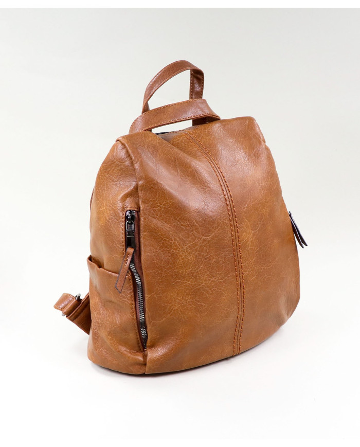 Mochila de damas en Camel con Trace de apertura