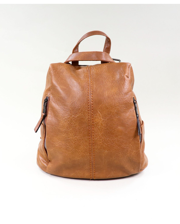 Mochila de damas en Camel con Trace de apertura