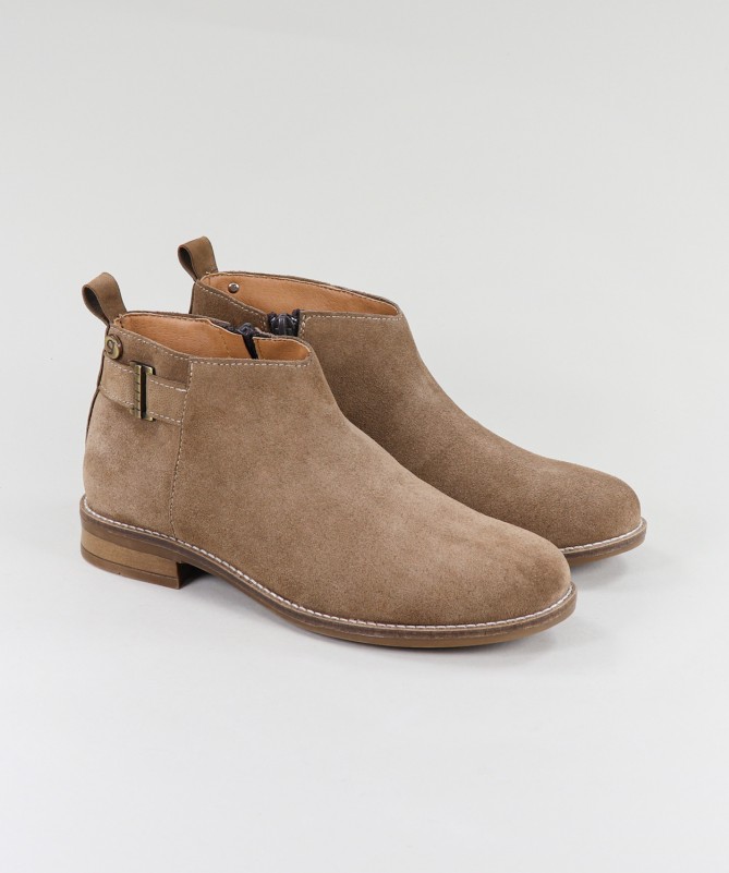 Botas Taupe de Senhora Ginova com Fivela de Lado