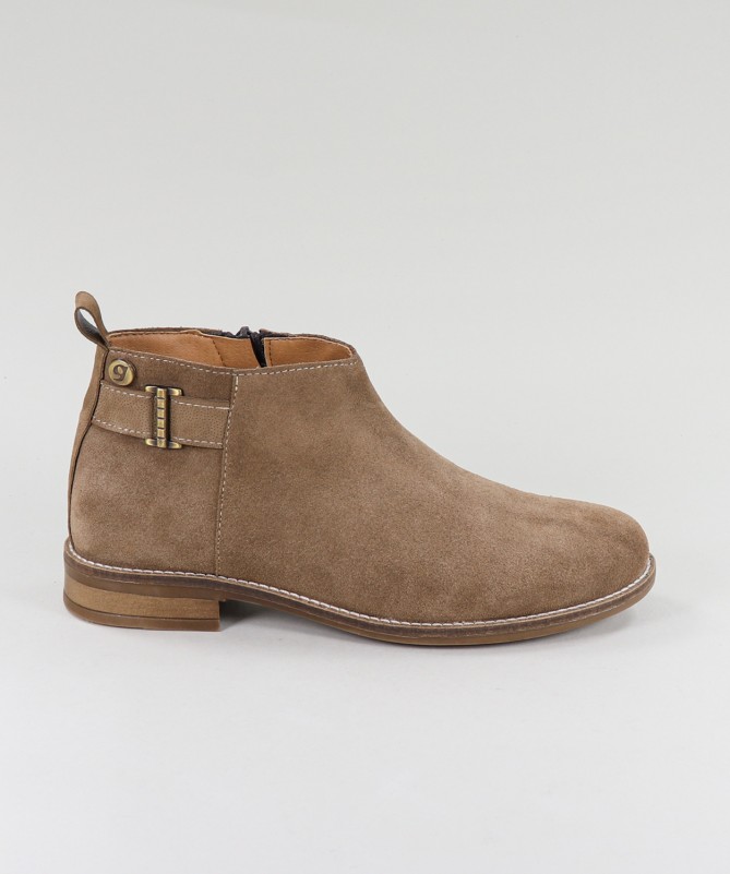 Botas Taupe de Senhora Ginova com Fivela de Lado