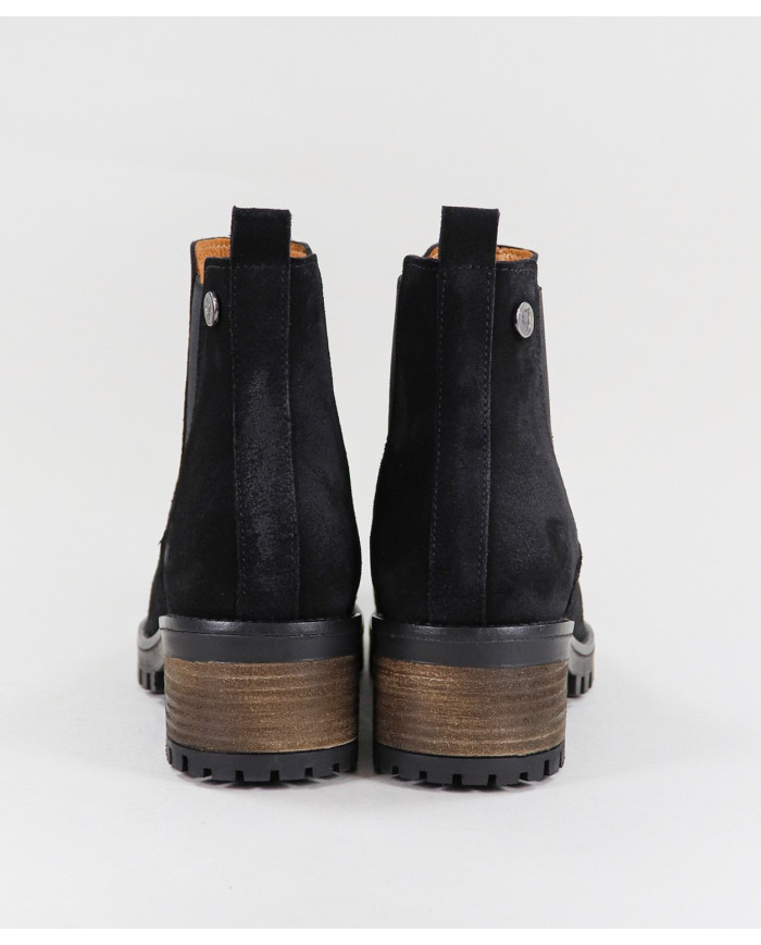 Botas Pretas de Senhora Ginova com Elástico nas Laterais