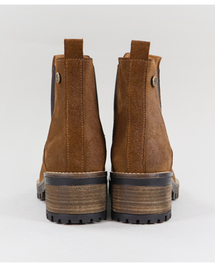 Botas Camel de Senhora Ginova com Elástico nas Laterais