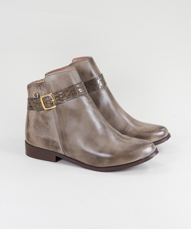 Botas Taupe de Senhora Ginova com Fivela