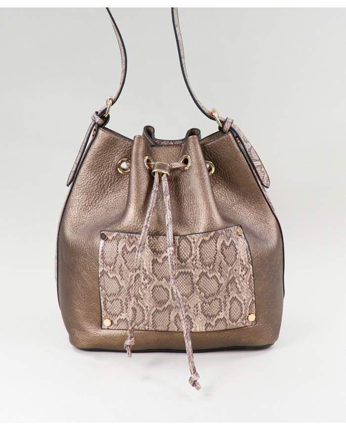 Mala Bucket de Senhora Cor Bronze