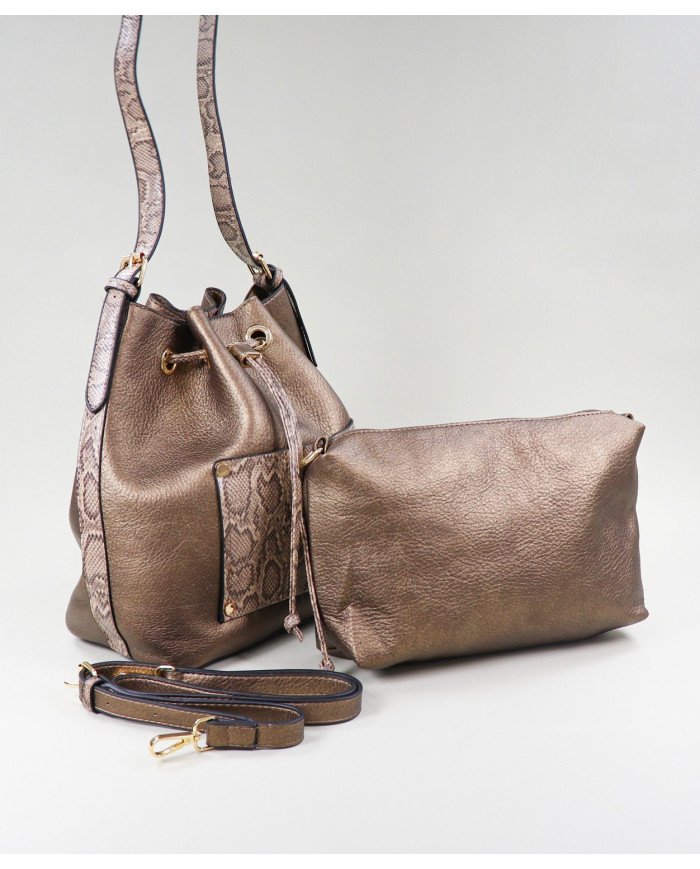 Señoras Bucket Bolsa Bronce